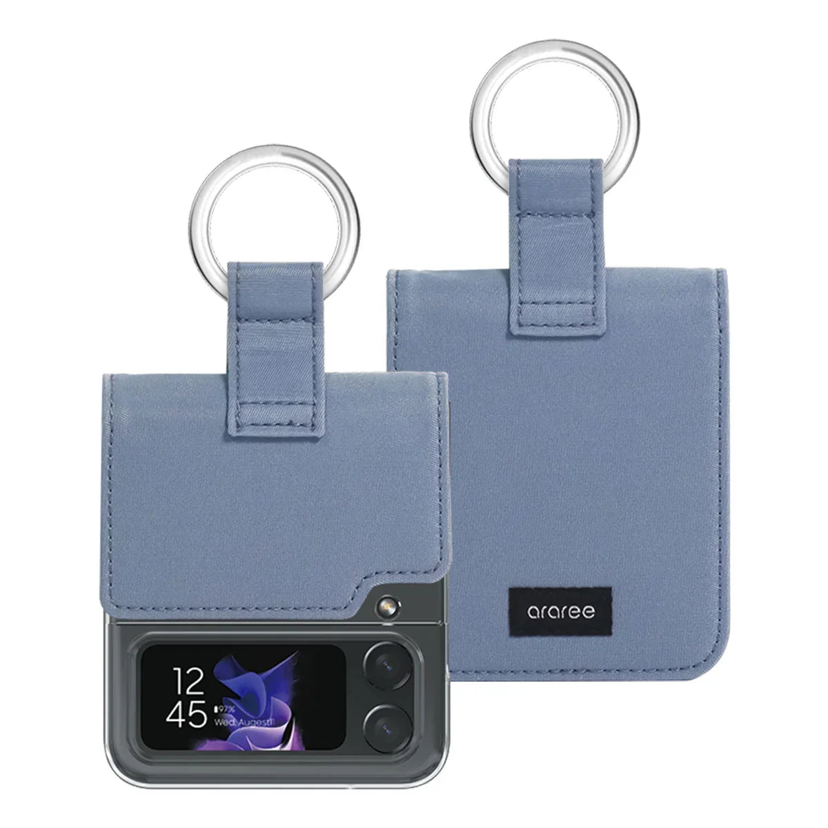 Araree Ring Diary Case For Z FliP 4 - Sky Blue - Tashqila Araree Ring Diary Case For Z FliP 4 - Sky Blue - Tashqila